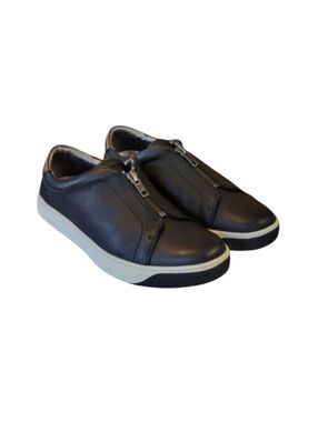 Johnston & Murphy Emma Black Nappa Leather Zip Slip-On Sneakers Size 7 1/2